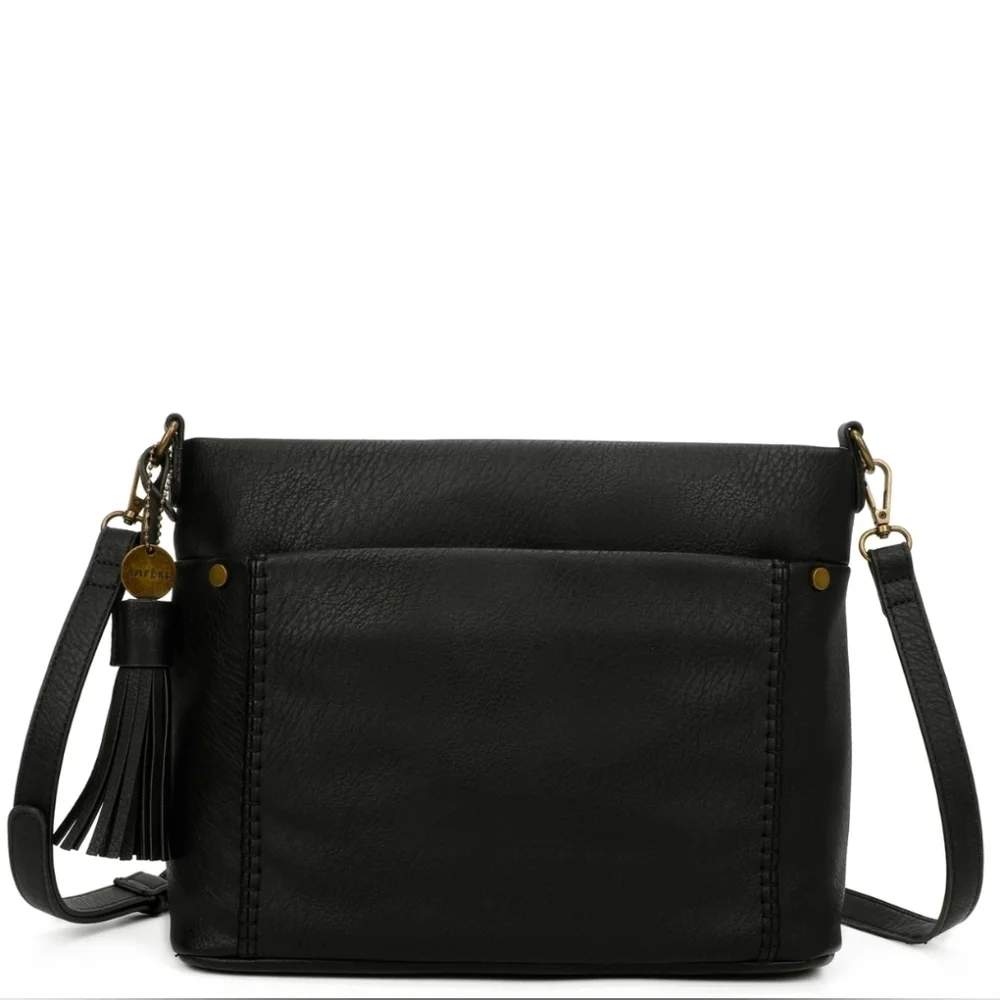 Ampere Creations Boho Vegan Leather Crossbody Bag Braided with Tassle